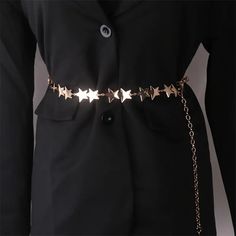 Trendy Stars Waist Chain Classic Golden Silvery Adjustable - Temu Star Belt, Girl G, Chain Belts, Waist Chain, Jewelry For Women, Star Shape