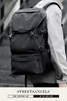 Simple Men's Fashion Bag Trend Large Capacity Hiking Computer Backpack Men's Backpacks, Mens Bags Fashion, Computer Backpack, Simple Man, Bag Trends, Rain Cover, Men's Backpack, Fashion Bags, Men's Fashion