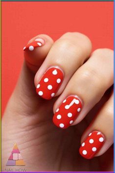 Rock these vibrant red polka dot nail designs for a fun and playful look! These red nails with white polka dots are perfect for any occasion. Discover more polka dot nail art ideas at nailhow.com. Bright Polka Dot Nails, Red Polka Dot Nails, Dot Nail Art Designs, Polka Dot Nail Designs, Neon Yellow Nails, Dot Nail Designs, Polka Dot Nail Art, Dot Nails, Yellow Nail Art