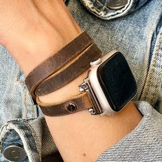 Elegant 8mm Genuine Leather Multi Wrap Strap For Apple Watch. Gorgeous Multi Wrap Style Wrist Jewelry! Designed And Handmade by Simeon D Jewelry Studio. Adjustable Size Bracelet Perfectly Tailored to Fit Your Wrist. This Bracelet Fits ALL Apple Watch Series! Not For Other Models. Apple Watch Is NOT Included! Create Your Own Unique Style! Be Different! Be Unique! Adjustable Everyday Apple Watch Band, Trendy Apple Watch Band With Leather Strap, Leather Bracelet Strap Apple Watch Band For Everyday, Adjustable Everyday Apple Watch Band With Wrist Strap, Bohemian Brown Bracelet Strap Apple Watch Band, Apple Watch Bands Leather Women Eestern, Adjustable Leather Apple Watch Band With Wrist Strap, Apple Watch Leather Band, Adjustable Hand-tooled Brown Apple Watch Band