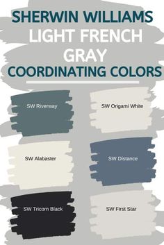 the color scheme for sherylin williams's light french gray coordinating colors is shown in