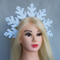 White glitter snowflake crown Winter holiday headpiece  Snow tiara Christmas headdress  Freeze headband  Other Holiday headbands  https://www.etsy.com/shop/DekorLiuSy?ref=seller-platform-mcnav&section_id=23780040 The accessory is made by hand from glitter eva foam. It is soft and lightweight material. At the base is a metal hairband of standard size. Christmas Headbands Women, Snowflake Crown, Metal Hairband, Holiday Headpiece, Christmas Headdress, Frozen Headband, Christmas Headpiece, Simple Crown, Holiday Headbands