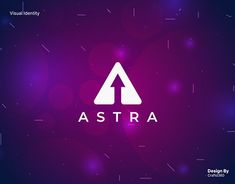 the astra logo on a purple background