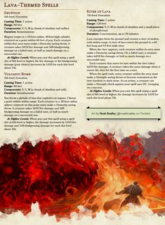 an image of a page from the book lava - themed spells