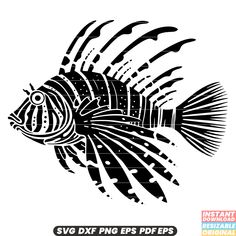 a black and white drawing of a fish