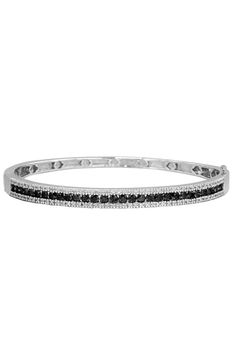 Effy 14K White Gold Black and White Diamond Bangle, 2.13 TCW Effy Jewelry, Diamond Bangle, White Diamond, Black Diamond, Gold Black, Beautiful Jewelry, Silver Bracelet, Floating, Bangles