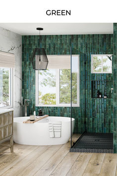 https://www.flooranddecor.com/explore-bathrooms?prefn1=color&prefv1=Green Nature Inspired Bathroom, Bathroom Gallery, Fireplace Set, Home Financing, Spa Decor, Bathroom Inspiration Decor, Bathroom Layout