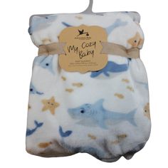 Sweet Baby Blanket By The Brand Adirondack Baby. It Is Brand New With Tags! Measures 30"X40". One-Ply. Soft And Cuddly! So Sweet! Pet Regression, Sea Shark, Sea Nursery, Book House, Baby Closet, Boy Blankets, Nautical Baby, Baby Bedding, Boy Clothes