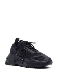 Philipp Plein Baskets Predator - Farfetch Custom Lace-up Jogging Sneakers With Textured Sole, Custom Lace-up Sneakers With Textured Sole For Jogging, Luxury Low-top Sneakers With Textured Sole, Black Low-top Chunky Sneakers With Textured Sole, Custom Low-top Sneakers With Rubber Waffle Outsoles, Black Sneakers With Textured Sole For Jogging, Luxury Sneakers With Textured Sole For Streetwear, Luxury Streetwear Sneakers With Abzorb Midsole, Dynamic Sneakers With Textured Sole For Jogging