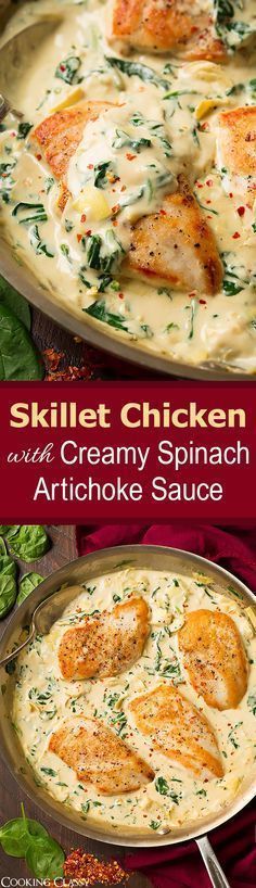 the best skillet chicken and creamy spinach artichoke sauce recipe book