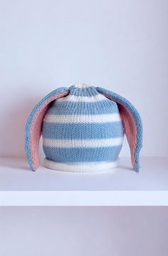 Cute blue baby hat with rabbit ears and white stripes | Cute blue baby hat with rabbit ears and white stripes- Small, Medium, or Large. Small- Up to 14" head circumference Medium- Up to 15" head circumference Large- Up to 16" head circumference | 1-800-Flowers Baby Toddler Baby Toddler Apparel Accessories Baby Headwear Accessories Baby Hats Caps Delivery Baby Hat W/ Stripes & Rabbit Ears - Blue - Set Of 3 (S, M, L) Headwear Accessories, Rabbit Ears, Blue Baby, Baby Hat, Head Circumference, 1 800, Baby Hats, Toddler Outfits, Baby Accessories