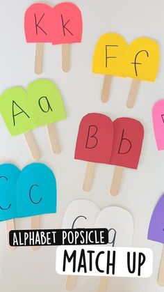 alphabet popsicle match up for kids to make