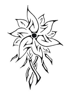 a black and white drawing of a flower