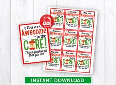 printable christmas gift tags with the text you are awesome to the core