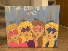 a painting with three girls on it that says,'30th redmond dre 2012 '