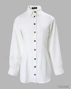 Lasaky - Long Sleeve Button Down Shirt Dress Button Embellishments, Button Down Shirt Dress, Womens Long Sleeve Shirts, Dress Silhouette, White Shirt Dress, Long Sleeve Shirt Dress, Online Fashion Stores, Smart Casual, Classic White