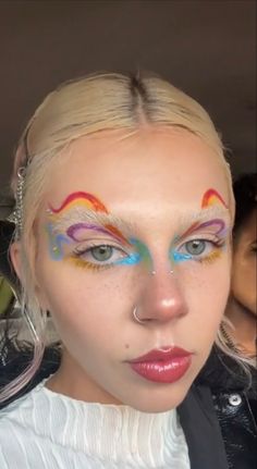 Funky Makeup, Pride Makeup, Face Art Makeup, Work Makeup, Swag Makeup, Unique Makeup