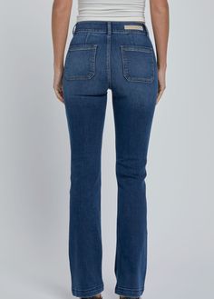 Our Double Button Retro Flare Jeans offer a modern twist on classic retro style. Their dark wash denim hugs the body for an elegant and comfortable fit, and the adjustable double buttons offer a customizable fit for every body type. Run true to size, size up if in between sizes Retro Flare Jeans, Button Jeans, Denim Collection, Dark Wash Denim, Flare Jeans, Retro Style, Retro Fashion, Comfort Fit, Twist