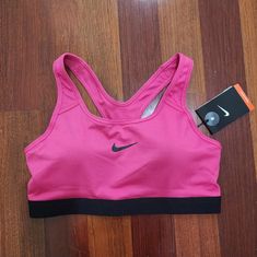 New With Tags Nike Women's Sports Bra Fuschia & Black Size Medium Medium Support Removable Pads Machine Washable Ships Quickly Smoke Free And Pet Free Home Bundle & Save Pink Sports, Pink Sports Bra, Women's Sports, Milan Fashion, Nike Dri Fit, Women's Intimates, Dri Fit, Nike Women, Sports Bra