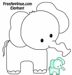 an elephant and its baby are shown in this free printable coloring page for kids