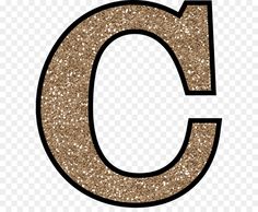 the letter c is made up of gold glitter letters and numbers, hd png