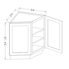 White Shaker 24 Angle Base Cabinet Cabinet Dimensions, Base Cabinet, 2 Doors, Base Cabinets, Service Design, Kitchen Cabinets, Doors, White