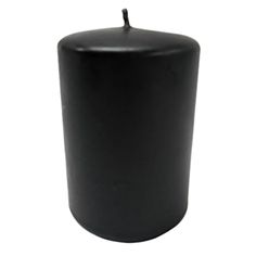 a black candle is shown on a white background