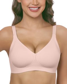 PRICES MAY VARY. 【Wireless Support Bras for Women】Our 3D Plunge Bra is a supportive, ultra-comfy undergarment featuring our 3D Structure — this bra is designed to provide generous coverage, confidence-boosting lift, and secure support in every moment. No underwire, just comfort and elegance all day long. 【Comfort Seamless Bra】This women's push up bra is both comfortable and supportive. The material is buttery soft and doesn’t accentuate any unwanted lumps or bumps from the bra squeezing too tigh 3d Structure, Best Bra, Everyday Bra, Seamless Bra, Wireless Bra, Elastic Fabric, Plunge Bra, Support Bras, Lady V