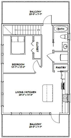 the floor plan for a two bedroom apartment, with one bathroom and an attached living room