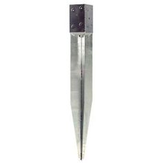 a tall metal object with holes in it's center on a white background,