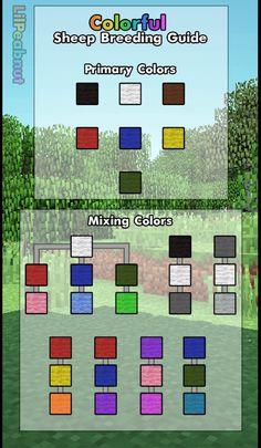 an image of the different colors in minecraft's map, and how to use them