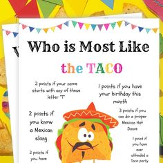 a poster that says who is most like the taco