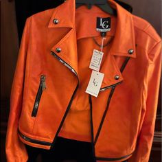 Nwt Suede,Never Worn Jacket With Black Trim N Black Zipper Trendy Orange Outerwear, Trendy Fitted Orange Outerwear, Black Trim, Orange Black, Zipper, Jackets & Coats, Jackets For Women, Women Shopping, Black