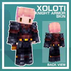 an image of a pixellated character from the video game xoloti knight armor skin