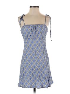 Hollister Casual Dress Size: Small Blue Dresses - used. No Fabric Content, Mini, Square, Plaid, Short, Sleeveless | Hollister Casual Dress: Blue Plaid Dresses - Size Small Cheap Blue Tommy Hilfiger Dresses, Plaid Dresses, Blue Plaid Dress, Mini Blue, Blue Casual Dress, Blue Dress Casual, Dress Mini, Plaid Dress, Blue Plaid