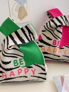 Letter Print Zebra-Stripe Bags Woven Handbag ROSE RED-One_size Trendy Striped Tote Bags, Trendy Striped Shoulder Bag For Shopping, Beach Blouse, Bags Style, Drape Maxi Dress, Striped Bags, Woven Handbags, Printed Balloons, Green Rose