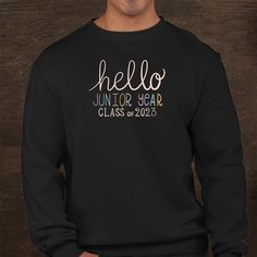 Buy Hello Junior Year Class Of 2023 Back To School Tee Teen Girl Shirt at Fantasywears. Hight quality products with perfect design is available in a spectrum of colors and sizes, and many different types of shirts! Unisex T-Shirt – 100% Cotton (fiber content may vary for different colors) – Medium fabric (5.3 oz/yd² (180 g/m²)) – Classic fit – Tear away the label – Runs true to size Women T-Shirt – 100% combed ringspun cotton (fiber content may vary for different colors) – Light fabric (4.3 oz/yd² (146 g/m²)) – Slim fit with a longer body length – Tear [...] 2023 Back To School, Class Of 2023, Class Of 2022, School Tees, Sophomore Year, Junior Year, Class Of 2024, Girl Shirt, Senior Year