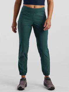 Womens Joggers Hiking Pants: Sylvan Sporty Green Joggers For Outdoor Activities, Athleisure Joggers With Comfort Waistband For Outdoor Activities, Functional Joggers With Comfort Waistband For Outdoor, Athleisure Joggers With Comfort Waistband For Outdoor, Green Athleisure Sweatpants For Outdoor, Sporty Hiking Bottoms With Comfort Waistband, Athleisure Joggers With Pockets For Hiking, Moisture-wicking Relaxed Fit Joggers For Outdoor Activities, Sporty Midweight Joggers For Outdoor Activities