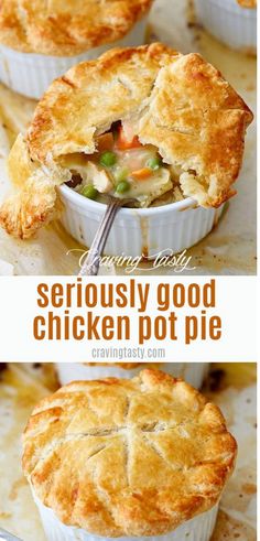 chicken pot pie is shown with the crust removed from it