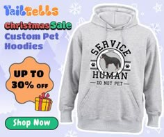 a gray hoodie with the words service human on it and an image of a dog