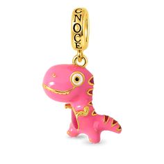 Spinosaurus Pendant Dangle Charm Sterling Silver 18k Gold Plated - Gnoce Jewelry Dinosaur Pendant, Magic Charms, Dinosaur Earrings, Pink Dinosaur, Turtle Pendant, Jewelry Tags, Fitness Bracelet, Cute Charms, Necklace Charm