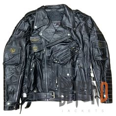 Introducing our latest addition: the New Handmade Vintage Motorcycle Black Leather jacket. Crafted with meticulous attention to detail, this jacket is the epitome of classic biker charm and rugged style. Key Features: Handcrafted from Genuine Black Leather Biker Design for a Classic Look Soft Viscose Lining for Comfort Multiple Pockets for Convenience Zipper Closure  Get ready to hit the road in style and make a statement wherever you go with our Black Army Leather Biker Style Jacket Vintage Mot Moto Biker Jacket With Pockets For Outdoor, Black Moto Leather Jacket With Pockets, Classic Biker Jacket With Pockets For Biker Events, Black Punk Biker Jacket For Outdoor, Vintage Black Leather Jacket For Outdoor, Vintage Black Biker Jacket With Pockets, Black Vintage Biker Jacket With Pockets, Moto Biker Jacket With Pockets For Motorcycling, Rugged Black Biker Jacket For Biker Events