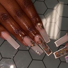 Clear Acrylic Nails, Tapered Square Nails, Swarovski Nails, Acrylic Nails Coffin Pink