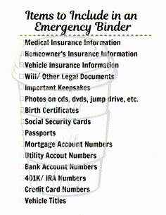 Emergency Checklist, Family Emergency Binder, Estate Planning Checklist, Life Binder, Family Emergency