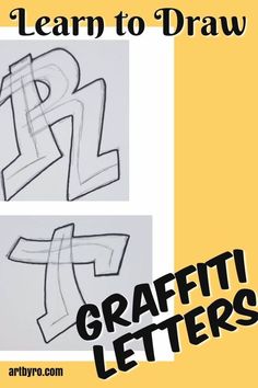 the letter p is drawn in two different ways and has been used to make graffiti letters