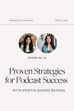 two women with the words proven strategy for business success on top of them, in front of