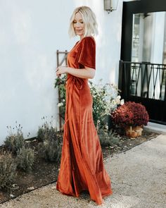 Your search for the perfect dress ends here. 💃 The Meghan is a customer favorite for a reason! 🤩 XS-4XL, luxurious velvet fabric, flattering on everyone, and so many colors! ✨ Perfect Bridesmaid Dress, Baltic Born, Orange Velvet, Wrap Maxi Dress, Mid Length Sleeves, Rust Dress, Maxi Styles, Pleated Maxi Dress, Velvet Material