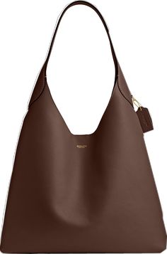 Versatile Brown Smooth Grain Hobo Bag, Versatile Brown Hobo Bag With Smooth Grain, Chic Daily Leather Hobo Bag, Chic Leather Hobo Bag For Daily Use, Minimalist Brown Soft Leather Hobo Bag, Modern Everyday Hobo Bag, Coach Textured Leather Everyday Shoulder Bag, Classic Coach Hobo Bag For Everyday, Coach Textured Leather Shoulder Bag For Daily Use