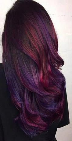 Maroon Hair, Rambut Brunette, Plum Hair, Fall Hair Color Trends, Ombre Hair Extensions, Real Human Hair Extensions, Dye Colors, Ombré Hair