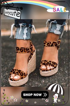 Comemore Ladies Shoes Platform Sandals Women Comfortable Wedges High Heels Pumps Sandalia Espadrilles Female Summer Plus Size 43 Latest Sandal, Comfortable Wedges, Leopard Flats, Trending Sandals, Flat Slipper, Summer Plus Size, Shoes Platform, High Heel Wedges, Casual Belt